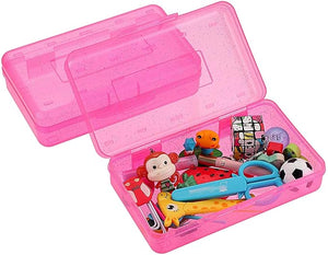 Party Propz Large Capacity Pencil Box for Girls - Pink Compass Box for Girls/Stylish Geometry Box for Boys/Pencil Box Set Toys for Kids 3+ Years/Kids Geometry Box/Pen Box