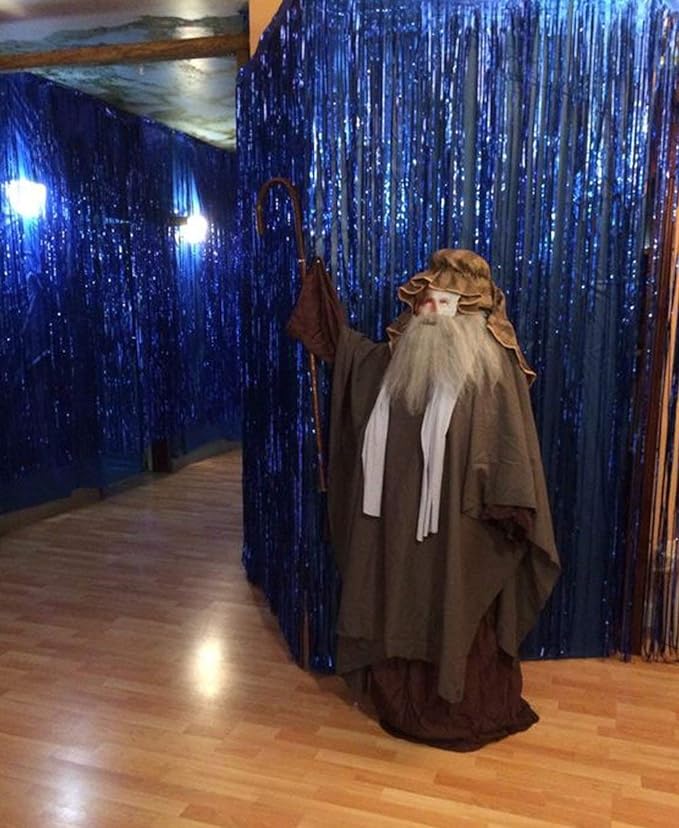Party Propz Blue Foil Curtain 2 Pc for Boys Birthday Decoration Or Birthday Decoration Items