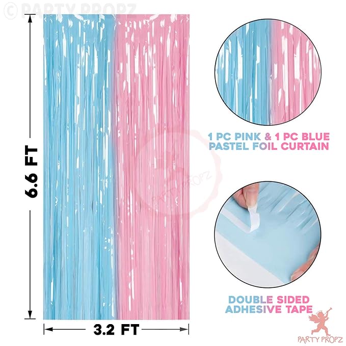 Party Propz Baby Shower and Foil Curtain 2Pcs Set for Maternity ,Balloons Banner (cardstock) Baby Shower Mom to Be Photoshoot Party Décor Material Items Supplies/ Props for Decorations