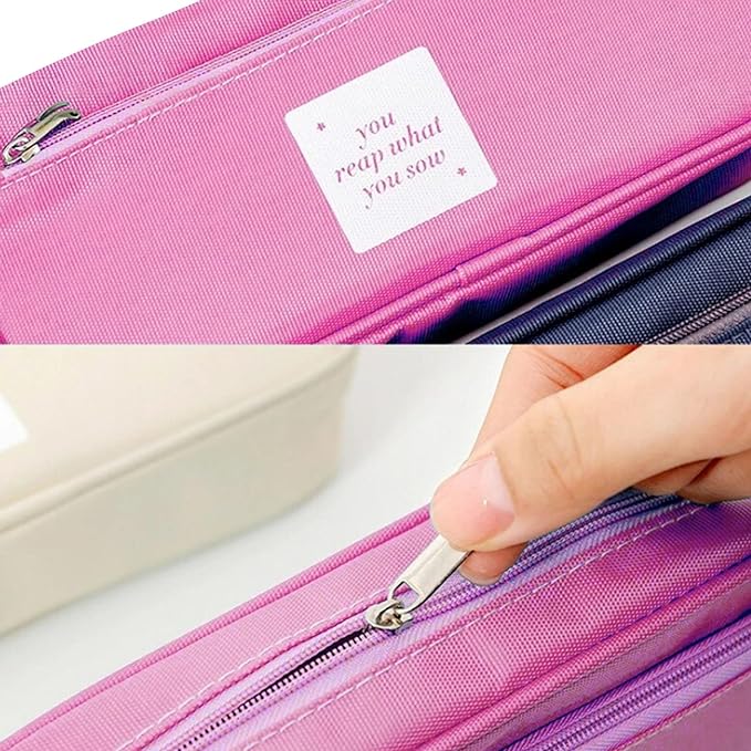 Party Propz Pink Pencil Pouch for Girls Boys- Large Capacity Pencil Pouch Aesthetic | Pencil Pouch for Women | School Pouch for Boys | Cute Pouches for Girls | Pencil Pouch for Girls for School