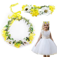 Party Propz Flower Tiara for Girls (Yellow Flower Tiara)