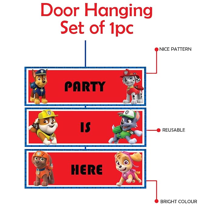 Party Propz Happy Birthday Decoration - 1pc Birthday Cartoon Decoration Items | Dog Theme Birthday Decorations | Welcome Board For Birthday | Birthday Door Decoration