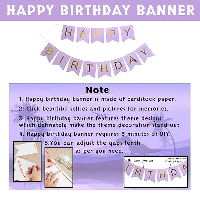 Party Propz Purple Birthday Decorations Kit-49Pcs Birthday Decoration Items For Girls|Purple Balloons For Birthday Decorations|Birthday Decorations For Wife|Purple Birthday Balloons Decorations