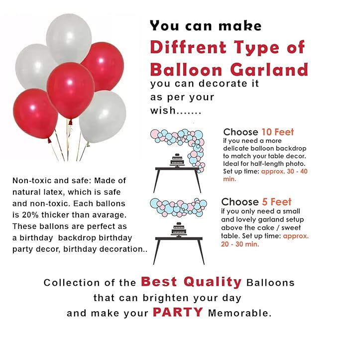 Party Propz Happy Birthday Decoration Kit Combo Red & Golden, Balloons, Foil Curtain, Crown Foil 48pcs - Birthday Party Decoration Kids, Girl, Boys, husband, wife, Girl friend, Adult Party Supply