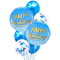 Party Propz Blue Birthday Balloons for Decoration - 10 Pcs Happy Birthday Decorations for Boys | Blue Foil Balloons for Birthday | Blue Balloons for Birthday Decoration