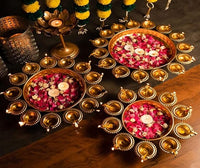 Party Propz Diwali Decoration Items for Home - 1Pc Diwali Diya Metal Urli for Home Decoration | Dipawali Decoration Items for Home | Diwali Gift Items Diwali Gift Items, Metal Diya for Puja