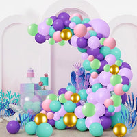 Party Propz Rubber Mermaid Balloons For Birthday Decoration - Cute 80Pcs Balloon Decoration For Birthday|Birthday Decoration Items For Girl|Mermaid Theme Balloon Birthday Decorations Kit,Multicolor