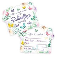 Party Propz Thank You Tags For Return Gift - (20 Pcs) Butterfly Theme Embossed Printing Thank You Cards For Return Gifts (Cardstock), Thank You for Coming Tags with Ribbon, Birthday Return Gifts