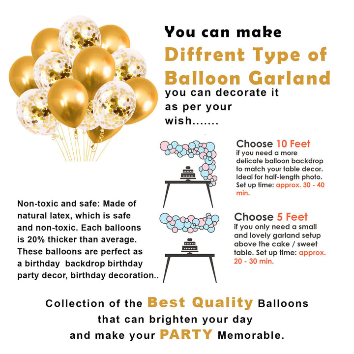 Party Propz Elegant Birthday Decoration Items - Set of 8 Golden Balloon Decoration for Birthday | Foil Balloons for Birthday | Happy Birthday Foil Balloon | Birthday Decoration Kit