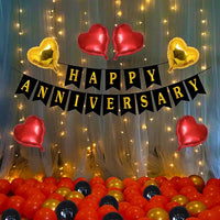 Party Propz Happy Anniversary Decoration Items Kit - 71Pcs Happy Anniversary Balloons Set | Wedding Anniversary Decoration Items | Happy Anniversary Banner | Anniversary Balloons for Decoration