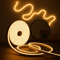 Warm White Neon Strip Light 16.4ft – Flexible LED Rope Light with 12V Adapter for Indoor & Outdoor Decoration