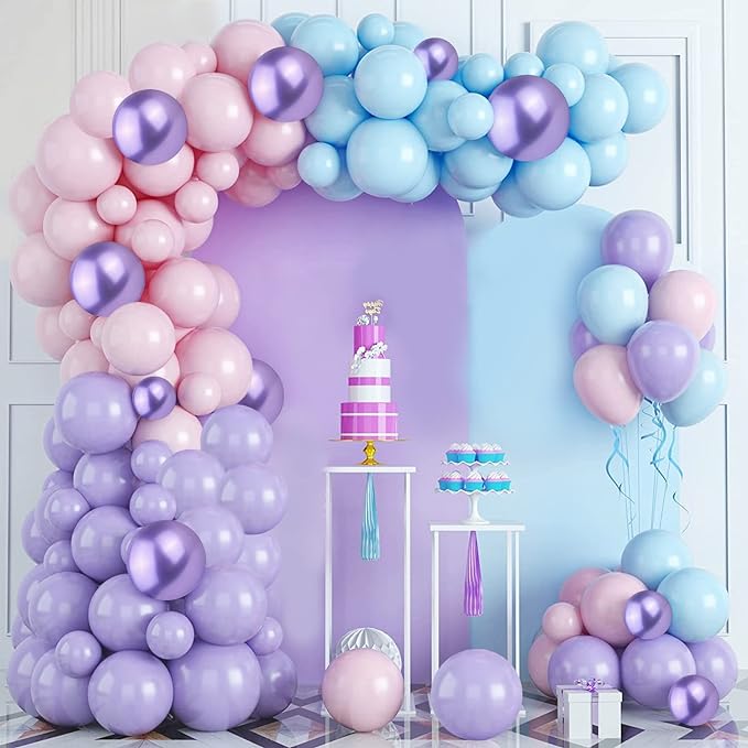 Party Propz Mermaid Balloons for Birthday Decoration - Cute 56Pcs Balloon Decoration for Birthday | Birthday Decoration Items for Girl | Mermaid Theme Birthday Decorations | Balloon Decoration Kit