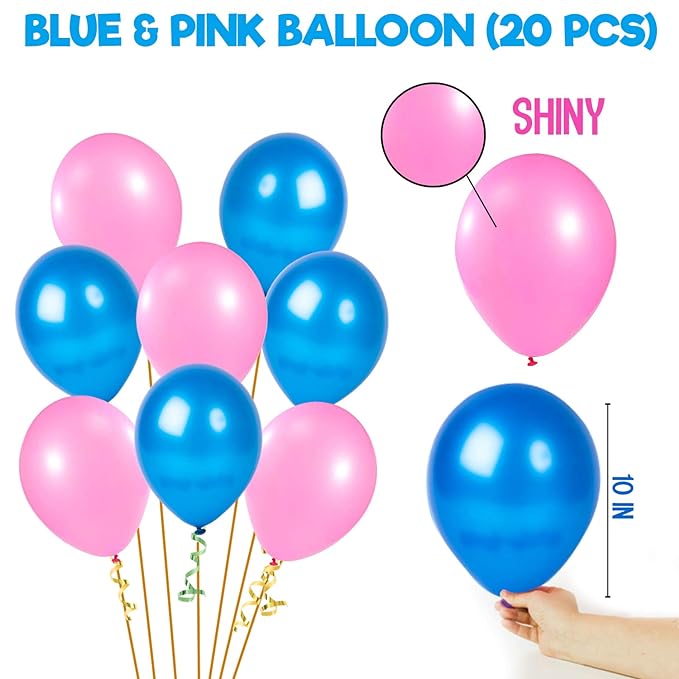 Party Propz Baby Shower Decorations Props Rubber Material Set-23Pcs Banner, Sash, Balloon and Fairy Led Light for , Balloons Baby Shower Mom to Be Photoshoot Materials Products Items Supplies
