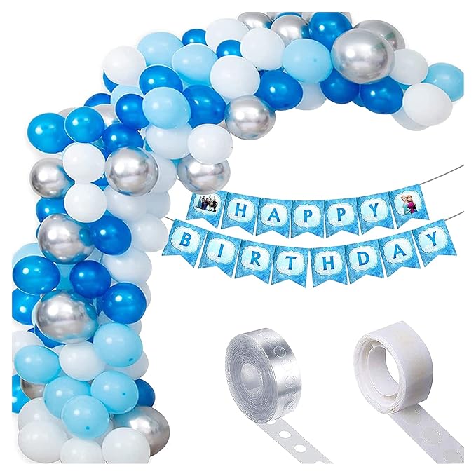 Party Propz Frozen Theme Birthday Decoration for Girls 43Pcs - Princess Elsa Birthday Party Decorations - Frozen Birthday Decorations for Girls / Frozen Balloons for Birthday Decoration