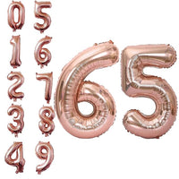 Party Propz Huge 65 Number Foil Balloon -32 Inch Rose Gold Foil balloons for 65th birthday decoration | Anniversary Decoration | Balloon Decoration | Sixty Five Birthday Balloons, Anniversary balloon