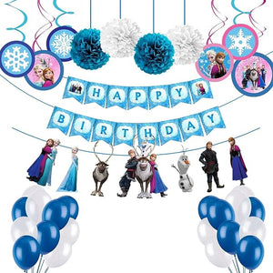 Party Propz Girl's Frozen Theme Princess Elsa Birthday Party Decorations with Foil Balloons for Girls / Frozen Balloons for Birthday Decoration for Girls - 46 Pieces
