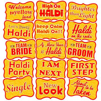 Party Propz Haldi Props for Decoration - 15 Pcs Haldi Decoration Items for Marriage | Haldi Ceremony Decoration | Haldi Props for Wedding | Haldi Props for Bride and Family | Haldi Props for Groom
