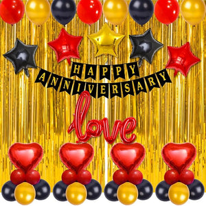 Party Propz Romantic Anniversary Decoration Items Kit - 43Pcs Happy Anniversary Balloons | Anniversary Balloons for Decoration | Happy Anniversary Decoration | Happy Anniversary Banner