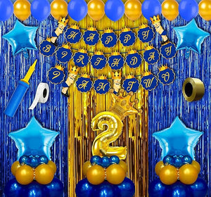 Party Propz Prince Theme 2Nd Birthday Decorations For Baby Boy Combo-65Pcs Items Set For 2 Years Birthday Decorations For Boy-2Nd Birthday Decorations|Birthday Decorations Kit For Boys