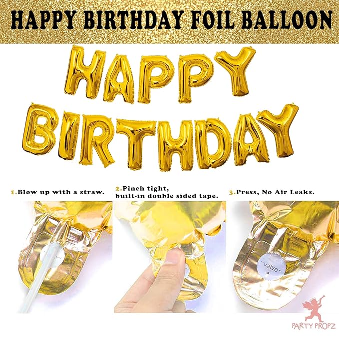 Party Propz 2nd Birthday Decoration Items Golden For - 63Pcs Two Sweet Decoration - 2nd Birthday Party Decorations,Birthday Decorations kit for Girls 2nd birthday/ Baby Birthday Decoration Items 2 Year / Birthday Decorations kit for Boys 2nd birthday