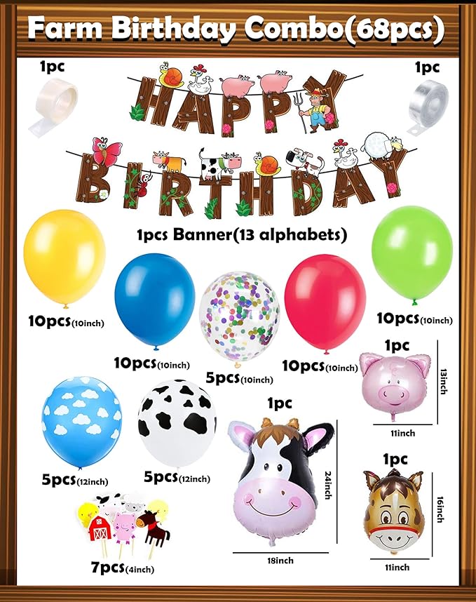 Party Propz Jungle Theme Birthday Decoration - 68 Pcs, Birthday Decorations For Boys, Girls | Jungle Safari Birthday Decoration Items For Kids | Animal Foil Balloons, Cake Topper, Banner (cardstock)