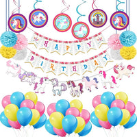 Party Propz Unicorn Birthday Supplies Balloons Set for Birthday Decorations/Unicorn Balloons/Unicorn Birthday Decorations - Set of 66 Pcs ,Rubber(multi)