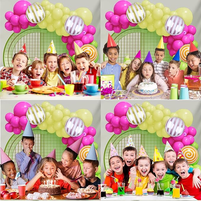 Party Propz Multicolor Candy Balloon Decoration for Birthday- Huge 36pcs Combo|Birthday Decoration Items|Foil Balloons for Decoration|Candy Theme Birthday Decoration|Pink, Yellow, Green Latex Balloon
