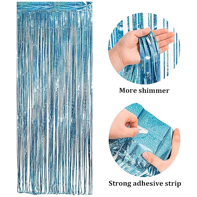 Party Propz Baby Shower Decoration Items- 51Pcs Baby Shower Decorations/Baby Shower Foil Balloons, Foil Curtains, Metallic balloons, confetti balloons, balloon arch, glue dot for Party Decoration