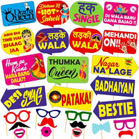 Party Propz Haldi Decoration Items for Marriage - 27 Pcs Wedding Props for Bride and Family | Haldi Props for Bride and Family | Mehandi Props for Wedding | Marriage Props | Haldi Props for Groom