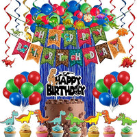 Party Propz Dinosaur Theme Birthday Decorations - 65Pcs Dino Theme Decoration Items | Birthday Decoration Items | Dinosaur Party Decorations For Boys | Jungle Theme Birthday Decoration Items For Kids