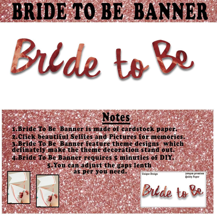 Party Propz Bride To Be Decoration Set Combo - 27Pcs With Bride To Be Props | Bachelorette Party Decorations | Bride To Be Props For Bachelorette Party | Bridal Shower Decorations | Bride To Be Banner