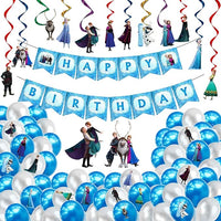 Party Propz Frozen Theme Birthday Decoration for Girls 75Pcs - Princess Elsa Birthday Party Decorations - Frozen Birthday Decorations for Girls / Frozen Balloons for Birthday Decoration