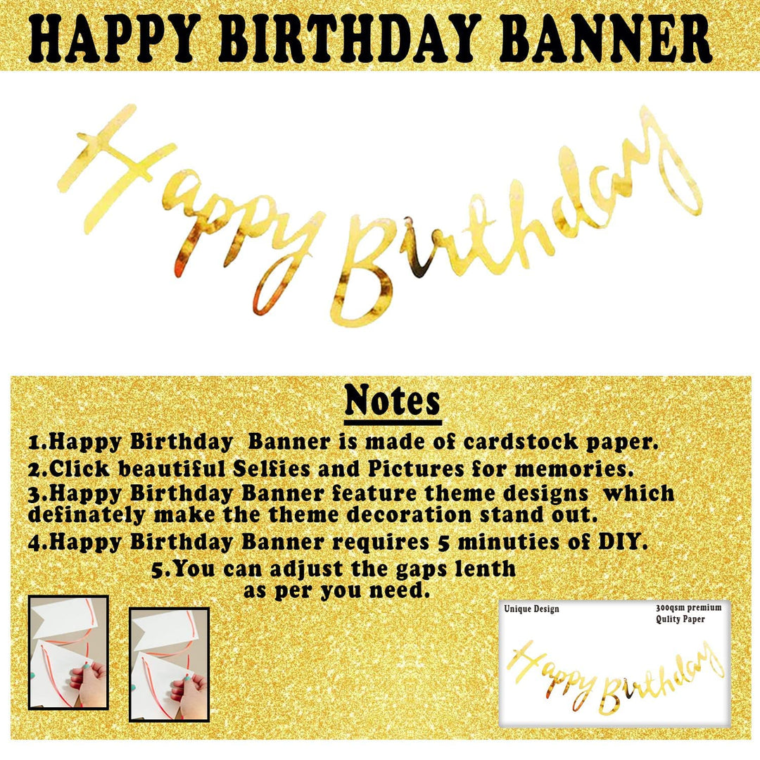Party Propz Birthday Decoration Items - 44 Pcs, Happy Birthday Decorations For Boys | Birthday Decoration Items For Boy, Husband | Birthday Decoration Kit | Foil, Metallic, Birthday Banner(Cardstock)