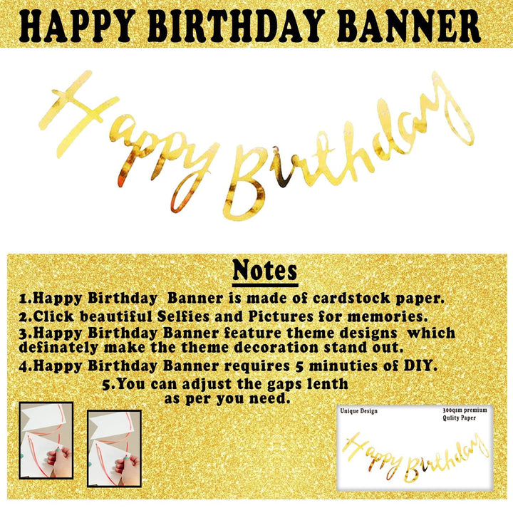 Party Propz Birthday Decoration Items - 44 Pcs, Happy Birthday Decorations For Boys | Birthday Decoration Items For Boy, Husband | Birthday Decoration Kit | Foil, Metallic, Birthday Banner(Cardstock)