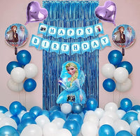 Party Propz Frozen Theme Birthday Decorations - Cute 37 Pcs Birthday Decoration Items for Girls | Elsa Theme Birthday Decorations | Blue and White Themed Balloons | Princess Birthday Decorations