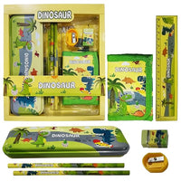 Party Propz Dinosaur Stationary Items - Pack Of 7Pcs Birthday Return Gifts For Kids|Dinosaur Stationary Set For Kids|School Stationery Items|Dinosaur Theme Return Gifts|Stationery Set For Kids,Green