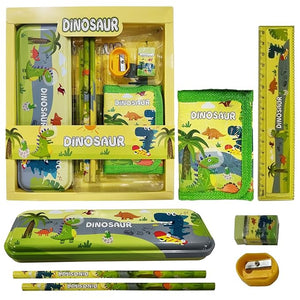 Party Propz Dinosaur Stationary Items - Pack Of 7Pcs Birthday Return Gifts For Kids|Dinosaur Stationary Set For Kids|School Stationery Items|Dinosaur Theme Return Gifts|Stationery Set For Kids,Green