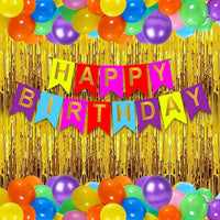 Party Propz Multicolour Birthday Decoration Happy Birthday Decorations Kit for Boys and Girls Multicolour Balloons For Decoration / Multicolour Birthday Decorations Kit - Set of 42