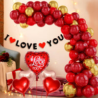 Red Heart Balloon Decoration Kit - 46 Pcs  Valentine’s Day Balloons