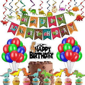 Party Propz Dinosaur Theme Birthday Decorations - 44Pcs For Boys, Girls, Kids - Kids Birthday Decoration Items, Birthday Decoration Items For Kids, Birthday Decorations Kit for Boys, Balloons