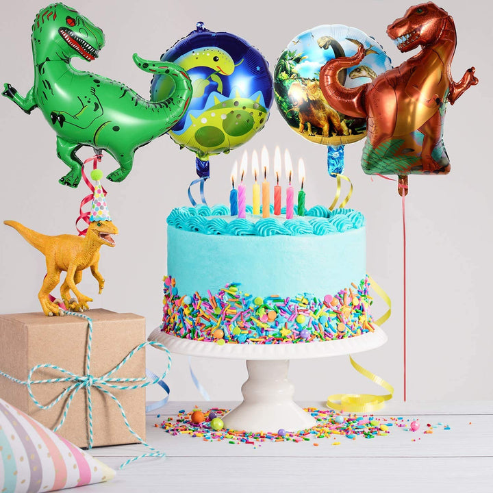 Party Propz Dinosaur Foil Balloons - Big 8 Pcs|Jungle Theme Birthday Decoration Items For Kids|Dinosaur Party Decorations For Boys, Girls|Dinosaur Theme Birthday Decoration Kids, Multi
