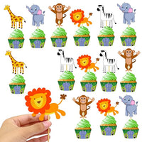 PARTY PROPZ JUNGLE THEME CUPCAKE TOPPERS CAKE DECORATION SUPPLIES 14 PCS