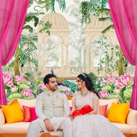 Pichwai Backdrop Cloth for Decoration – 8x5 ft Cloth Banner Backdrop for Wedding, Haldi, Festival