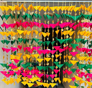 Handmade Triangle Hangings for Home Decoration - 8Pcs (4.5 Ft)