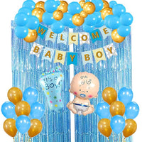 Party Propz Welcome Home Baby Decoration - 65pcs Combo Baby Boy Welcome Home Decoration Kit | Baby Welcome Home Decoration Kit | Welcome Baby Boy Decoration Kit | New Born Baby Welcome Home Decoration
