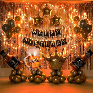 Party Propz Happy Birthday Decoration For Husband - 63Pcs Birthday Decoration Items For Husband|Birthday Decoration Kit|Birthday Decoration Items Kit For Men|Happy Birthday Banner (Cardstock),Multi