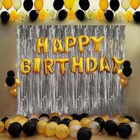 Party Propz Happy Birthday Paper Balloon Decoration -Pack of 40 Pcs Combo Set With Birthday Balloons Banner (cardstock), Foil Curtain And Latex Balloons For Birthday- Decorate Home Room,Multicolour