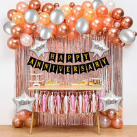 Party Propz Happy Anniversary Decoration-31Pcs Rose Gold Happy Anniversary Decoration Items Kit|Happy Anniversary Banner|Wedding Decoration Items|Anniversary Decoration For Couple,Boyfriend,Husband