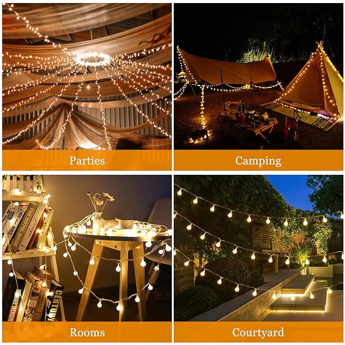 Party Propz Bubble Ball Lights for Decoration - 14 Feet, 14 Led Ball Lights for Decoration for Xmas | Christmas Lights for Decoration | Warm String Lights for Home Decoration