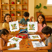 Dinosaur Theme DIY Return Gift Bags for Kids Birthday - Set of 10